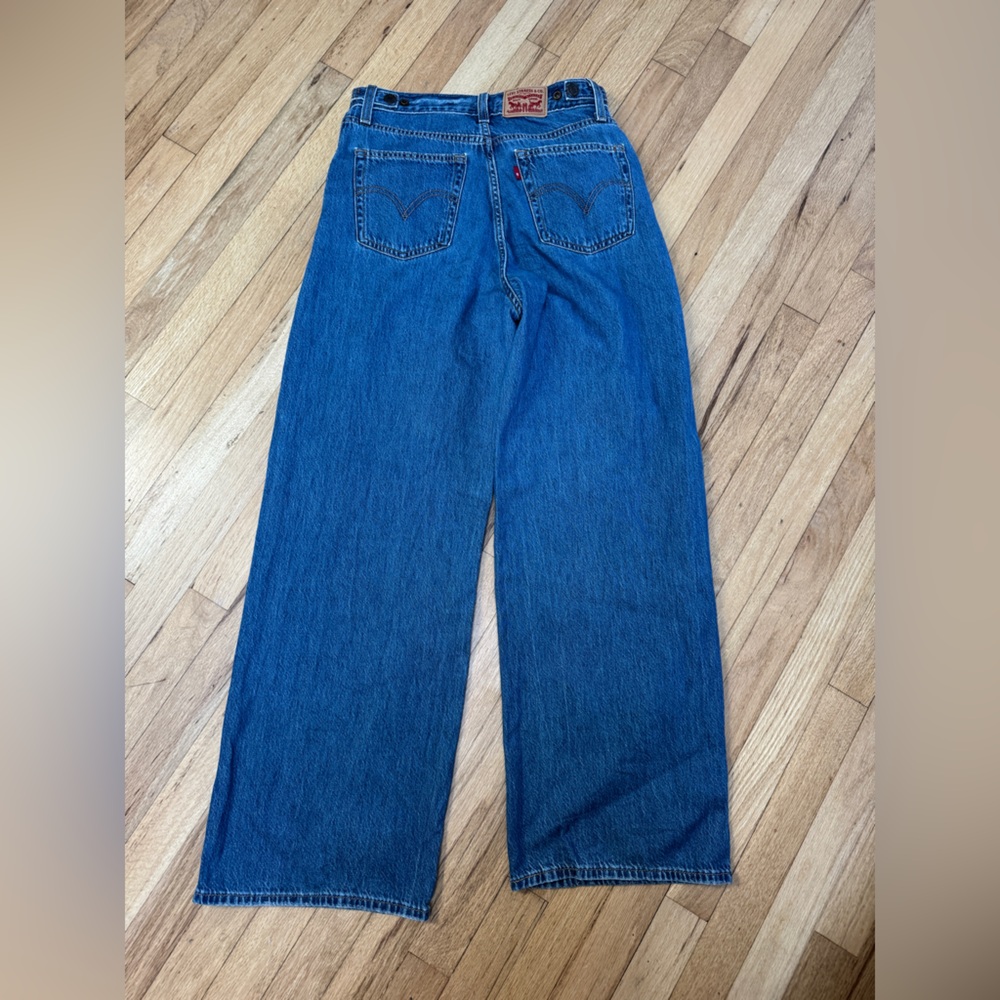 Levi’s Cinch Baggy Jeans Blue Midwash 27 EUC - Picture 6 of 8